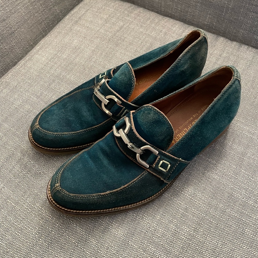 Donald Pliner Teal Suede Loafers - 7M